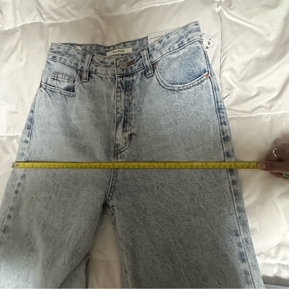 PacSun Blue and Pink Flare & Wide Leg Jeans with Artistic Floral Design - Picture 8 of 16